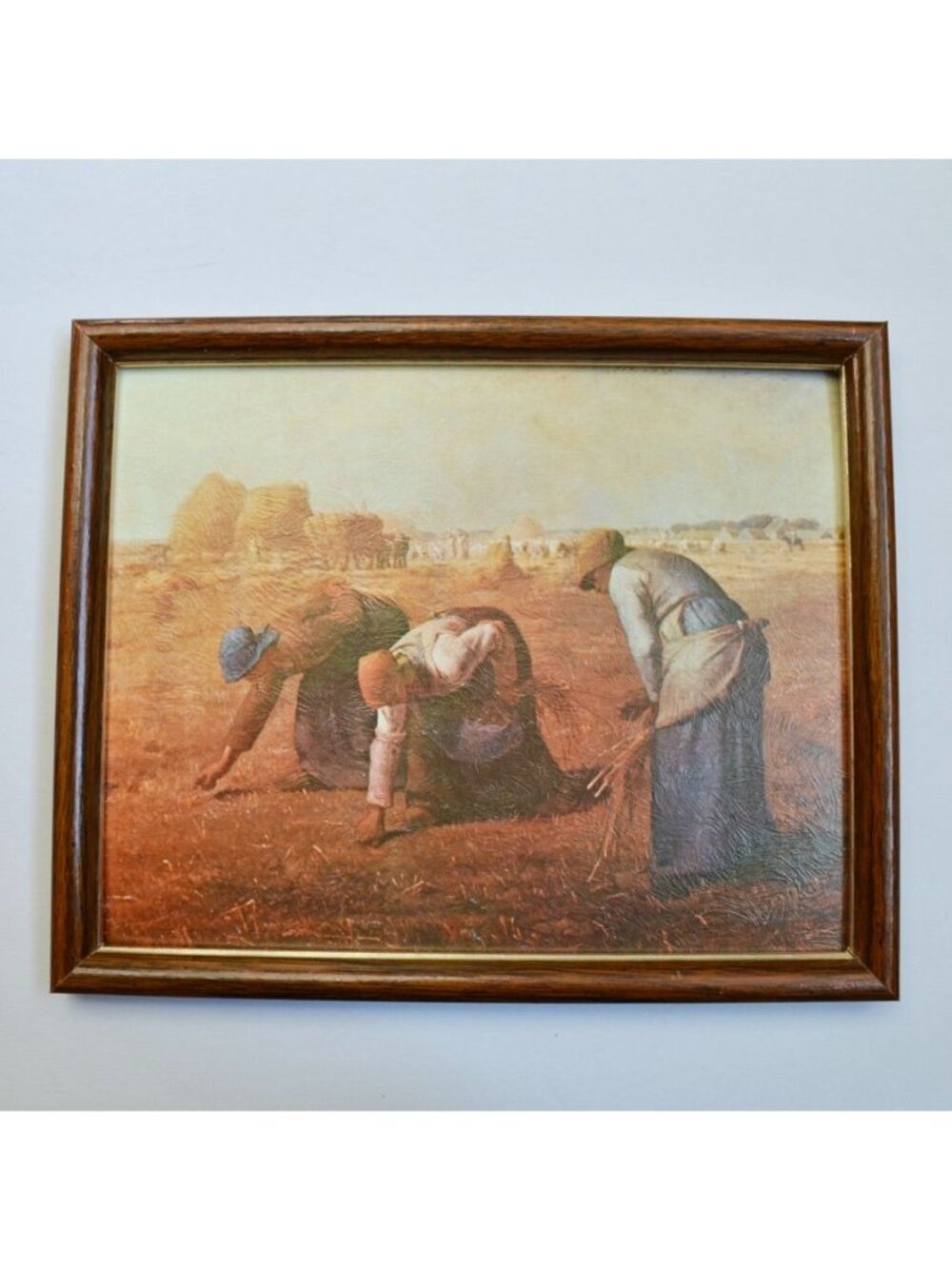 Vintage The Gleaners Print on Textured Cardboard 10.5 x 9"